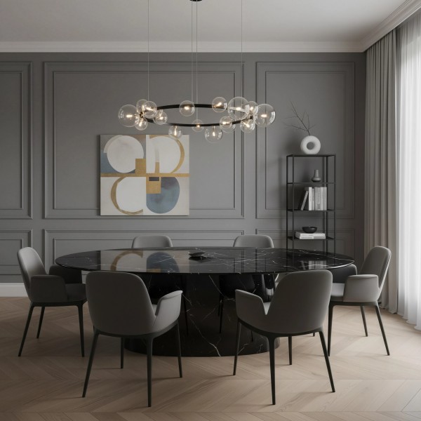 Снимка на Висящ полилей с 15 стъклени сфери Carina Circle 15 - Хол и дневна