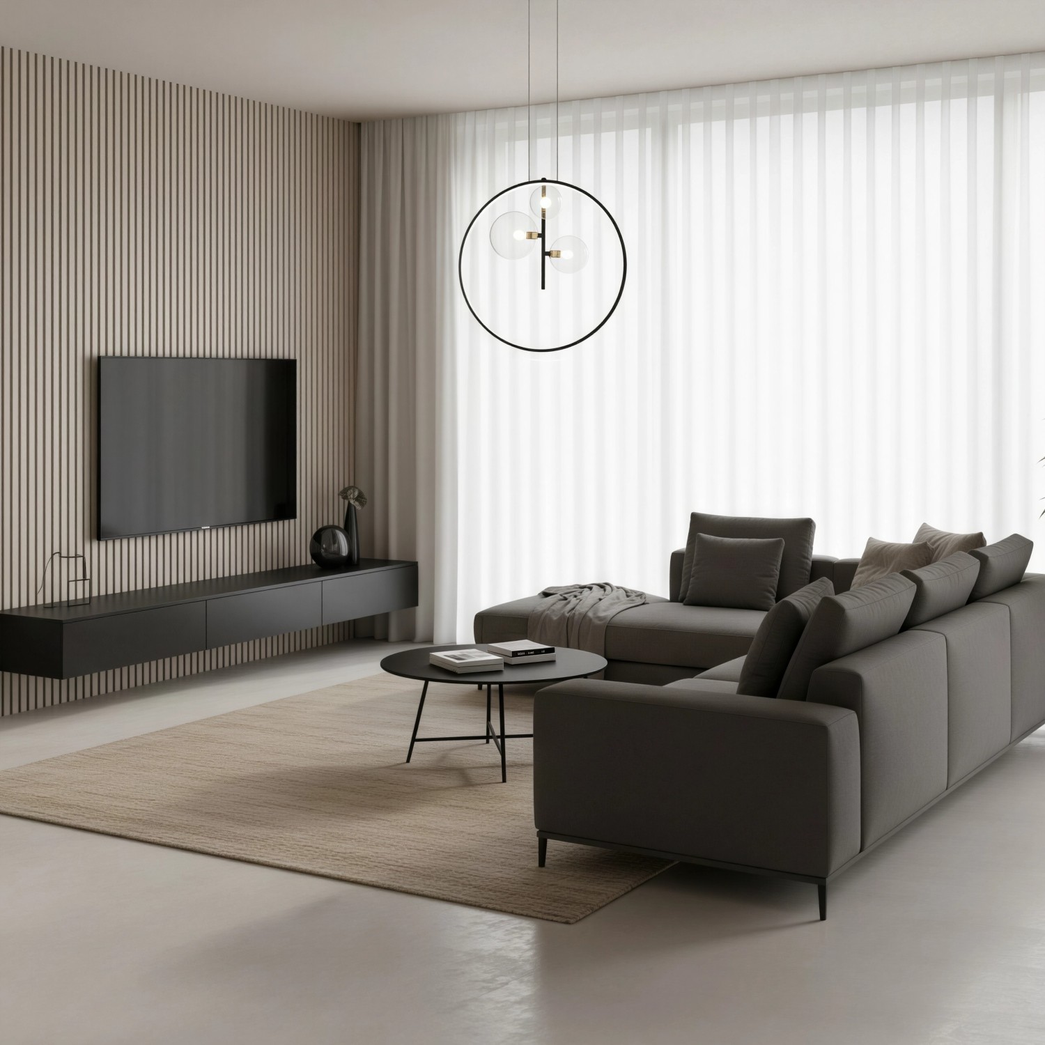 Снимка на Модерен висящ полилей с 3 стъклени сфери Carina Ring 3 -