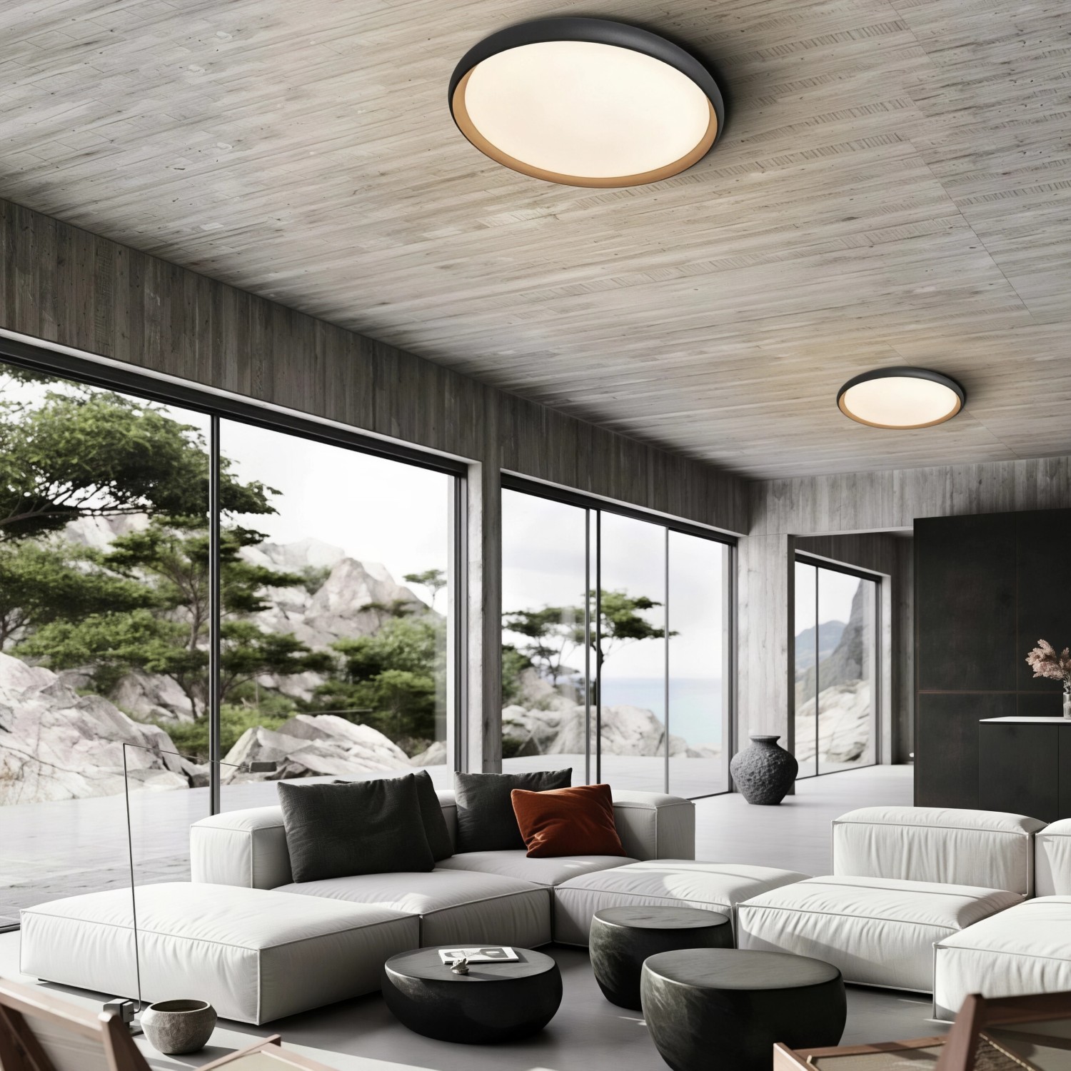 Снимка на Модерна LED плафониера Gruss | Златно-черен | 48W | 3000K