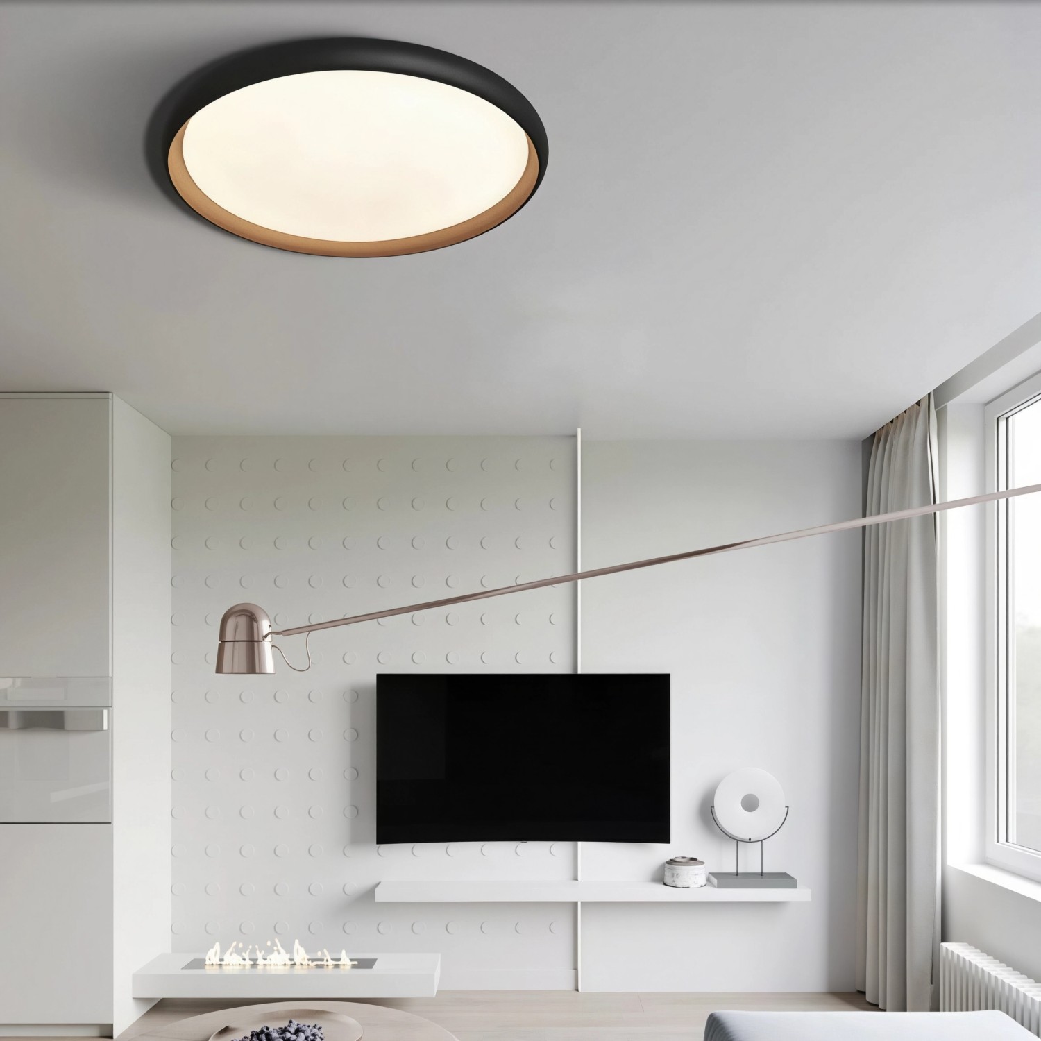 Снимка на Модерна LED плафониера Gruss | Златно-черен | 48W | 3000K