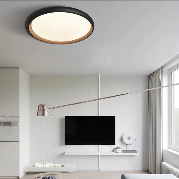 Снимка на Модерна LED плафониера Gruss | Златно-черен | 48W | 3000K