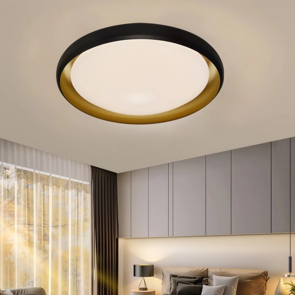 Снимка на Модерна LED плафониера Gruss | Златно-черен | 48W | 3000K