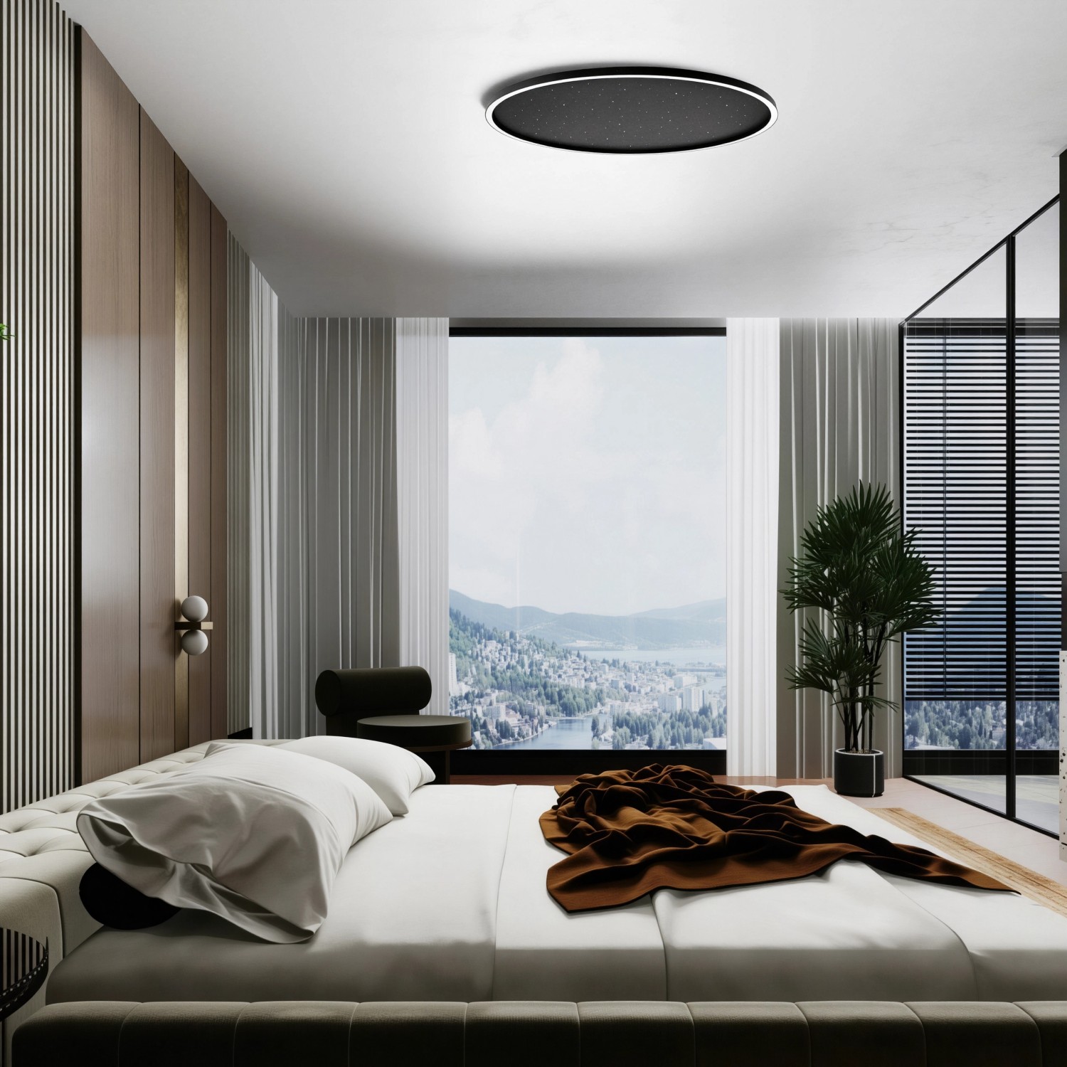 Снимка на LED плафониера Quasar C | Повърхност звездно небе | Ø60cm