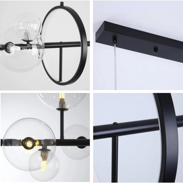 Снимка на Висящ полилей с LED ринг и 10 стъклени сфери Carina Line 10 - Висящи лампи