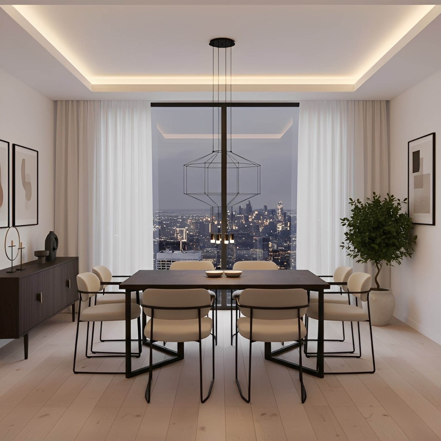 Снимка на Метален полилей Edy Surface | Тип решетка - кафез | 8 крушки GU4