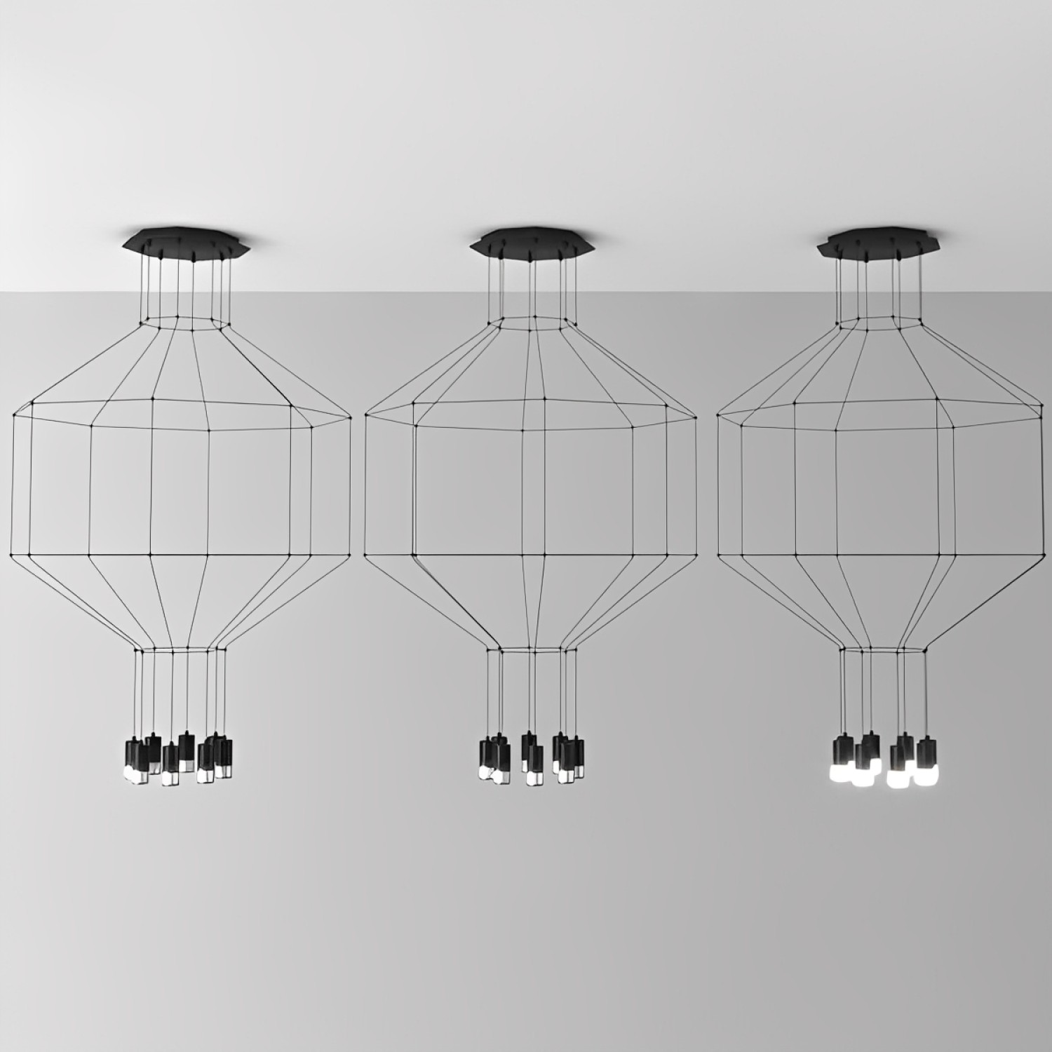 Снимка на Метален полилей Edy Surface | Тип решетка - кафез | 8 крушки GU4