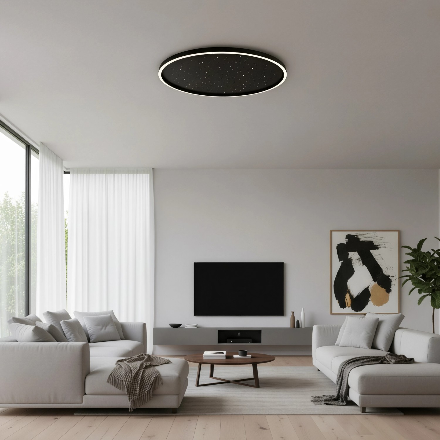 Снимка на LED плафониера Quasar C | Повърхност звездно небе | Ø60cm