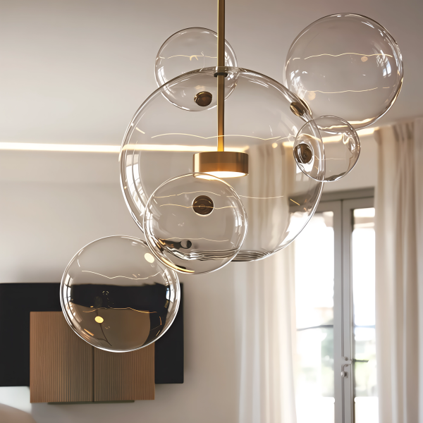 Детайлно изображение на Висяща LED лампа с 6 стъклени мехурчета Orbital 6 | 10W | 3000K Снимка на Висяща LED лампа с 6 стъклени мехурчета Orbital 6 | 10W | 3000K