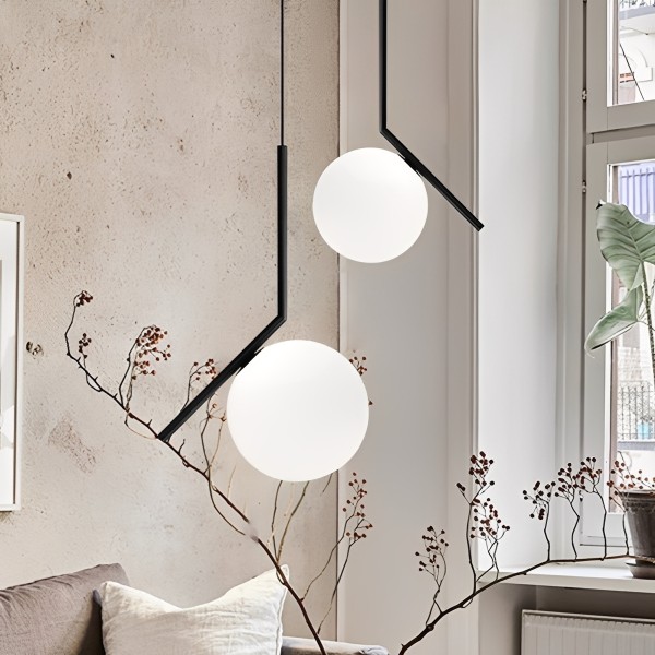 Снимка на Висящ черен пендел със стъклена сфера Rush