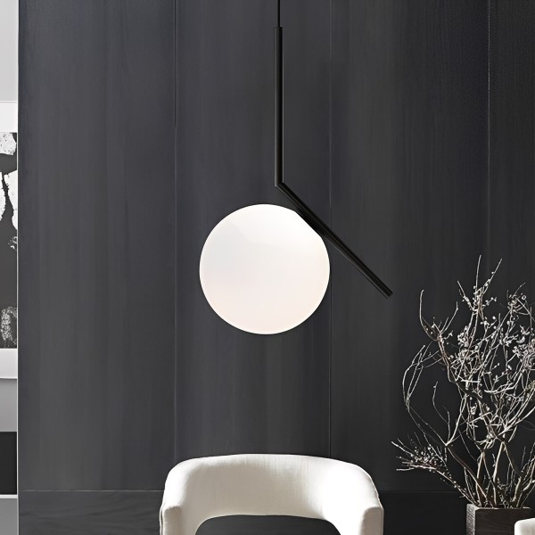 Снимка на Висящ черен пендел със стъклена сфера Rush