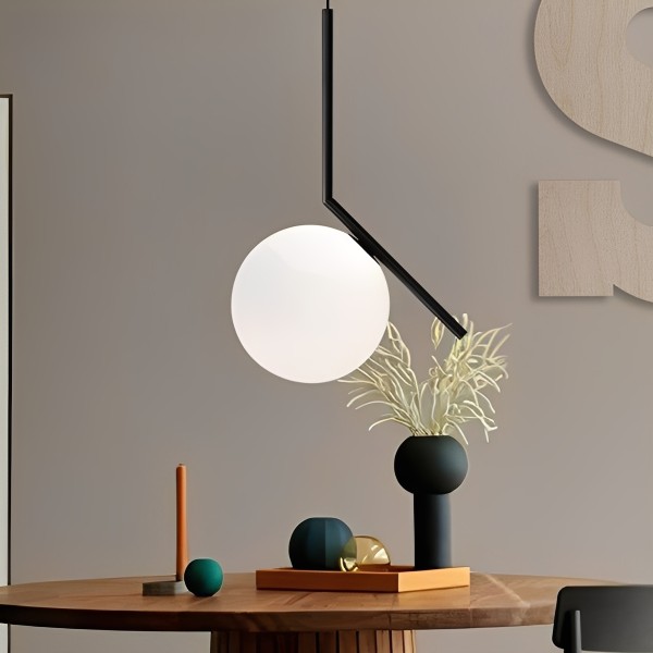 Снимка на Висящ черен пендел със стъклена сфера Rush