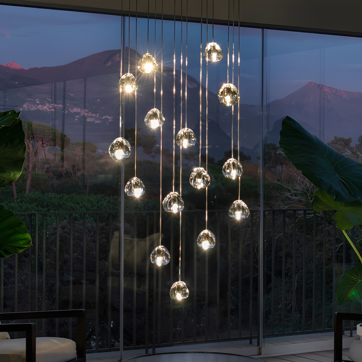 Снимка на Висящ дизайнерски пендел Glass Tears | Кристална стъклена сфера