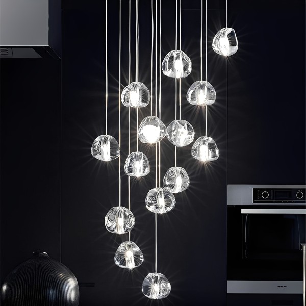 Снимка на Висящ дизайнерски пендел Glass Tears | Кристална стъклена сфера