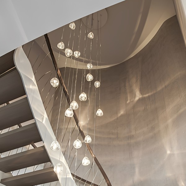 Снимка на Висящ дизайнерски пендел Glass Tears | Кристална стъклена сфера