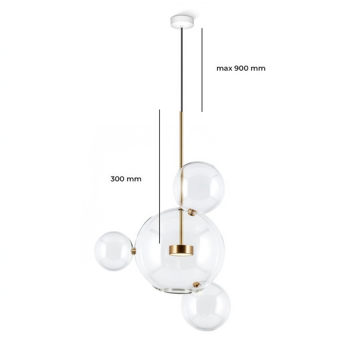 Снимка на Висяща LED лампа със стъклени сфери Orbital 4 - Висящи лампи
