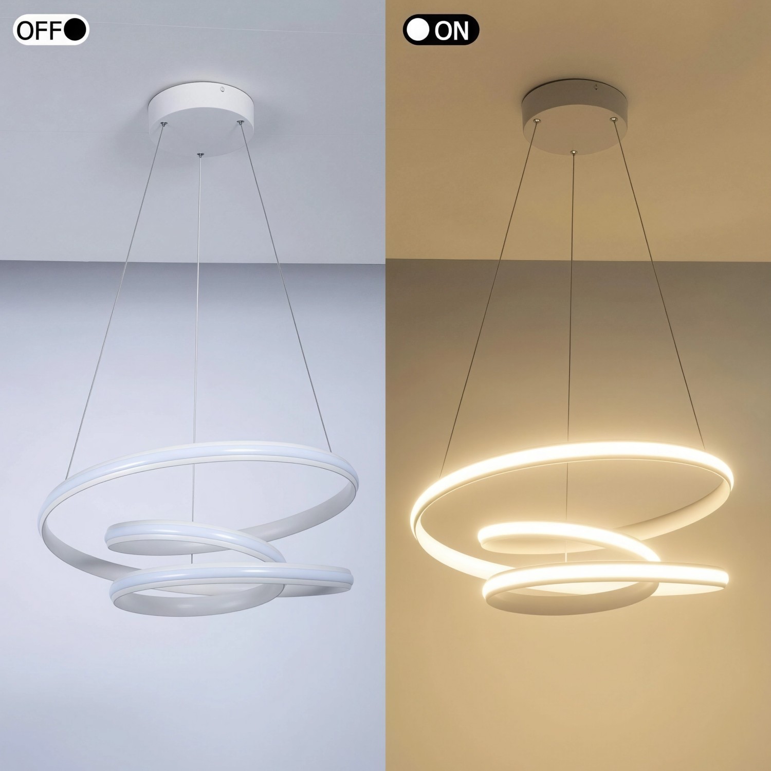 Детайлно изображение на Висящ LED полилей Spiral D | Тройна спирала | 3-CCT | 40W Снимка на Висящ LED полилей Spiral D | Тройна спирала | 3-CCT | 40W