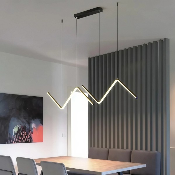Детайлно изображение на Висящ LED полилей Wave | Вълнообразна форма | 90cm | 24W Снимка на Висящ LED полилей Wave | Вълнообразна форма | 90cm | 24W