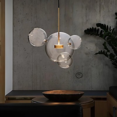 Висяща LED лампа Orbital 4 | 4 стъклени мехурчета | 7W | 3000K