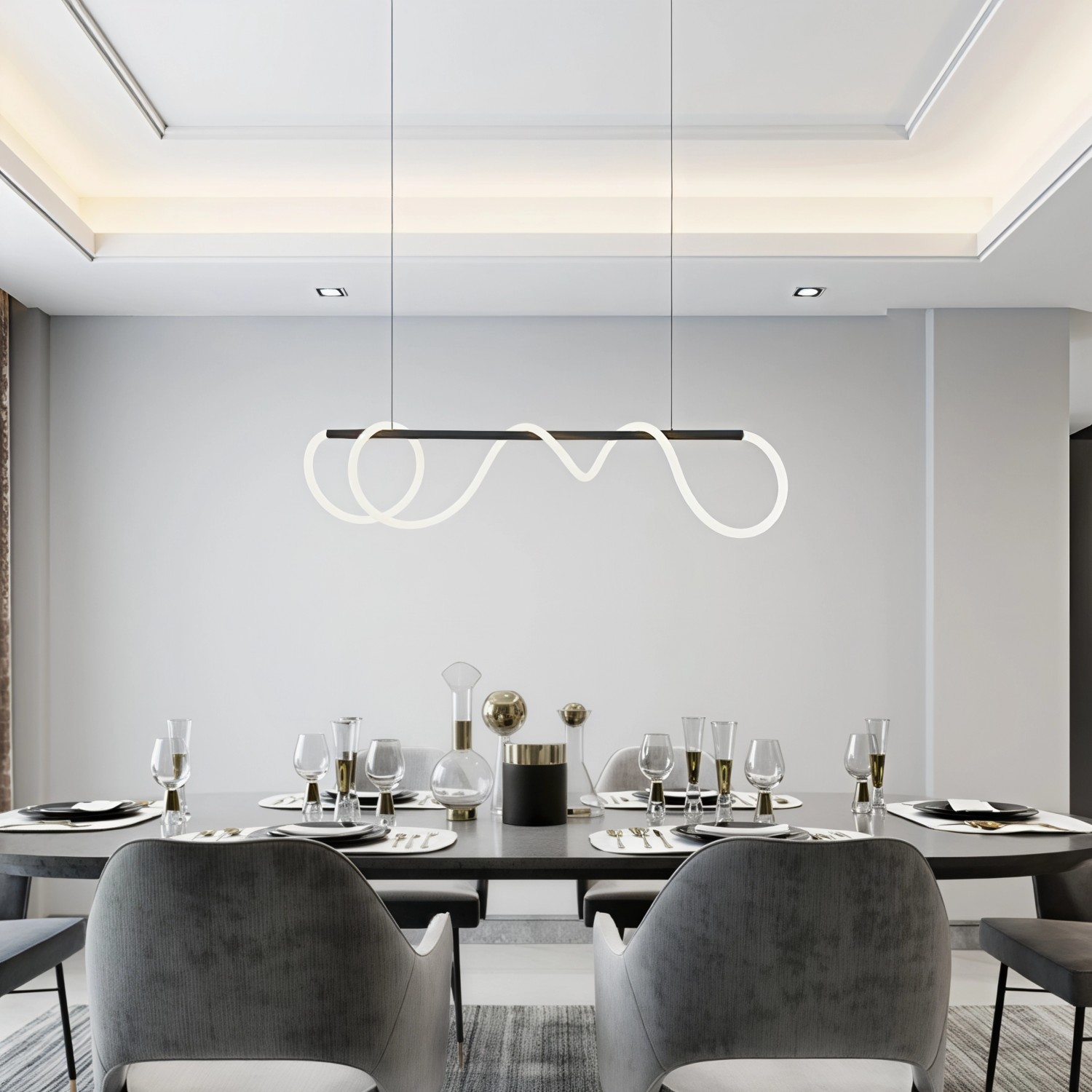 Снимка на Висяща LED лампа-въже Swing Pendant | Тип маркуч | 45W