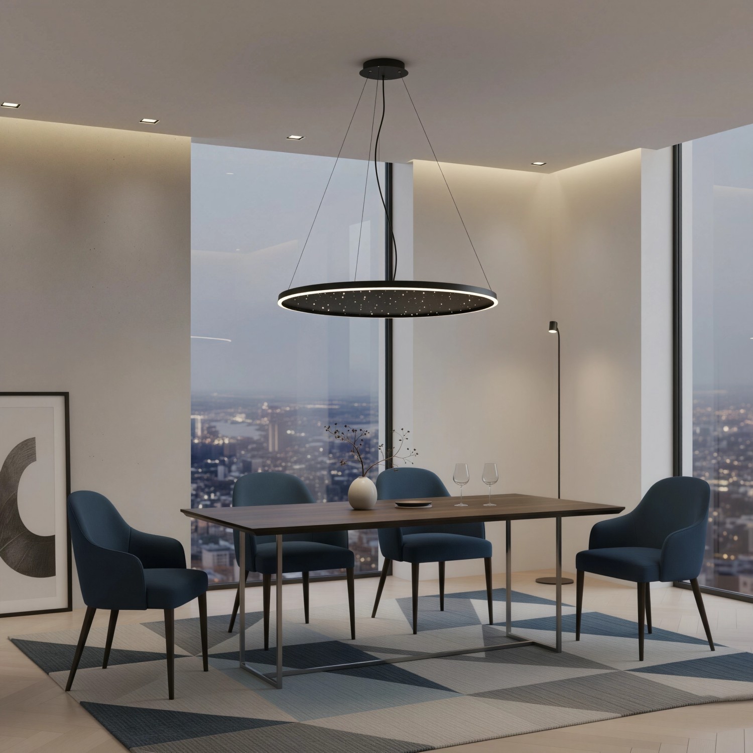 Снимка на Дизайнерска висяща LED лампа Quasar P | Повърхност звездно небе