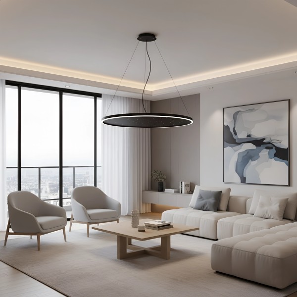 Снимка на Дизайнерска висяща LED лампа Quasar P | Повърхност звездно небе