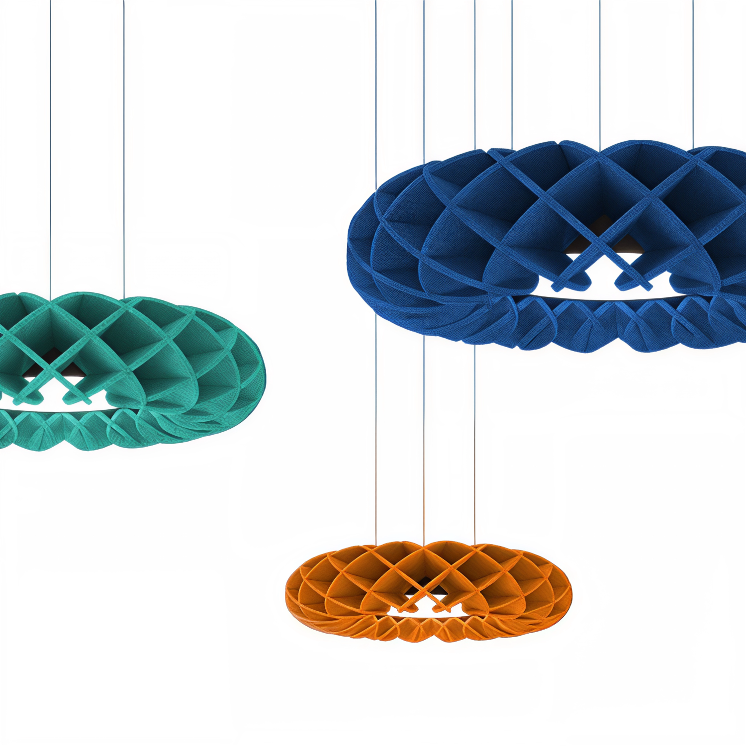 Снимка на Акустична висяща LED лампа с дизайн мрежеста решетка Haos - Акустични лампи