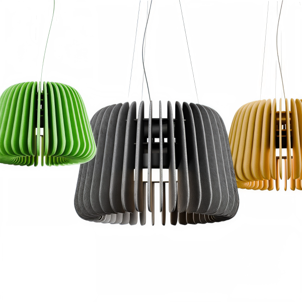 Детайлно изображение на Акустична LED лампа Echo с филц панели | Звукопоглъщаща Снимка на Акустична LED лампа Echo с филц панели | Звукопоглъщаща