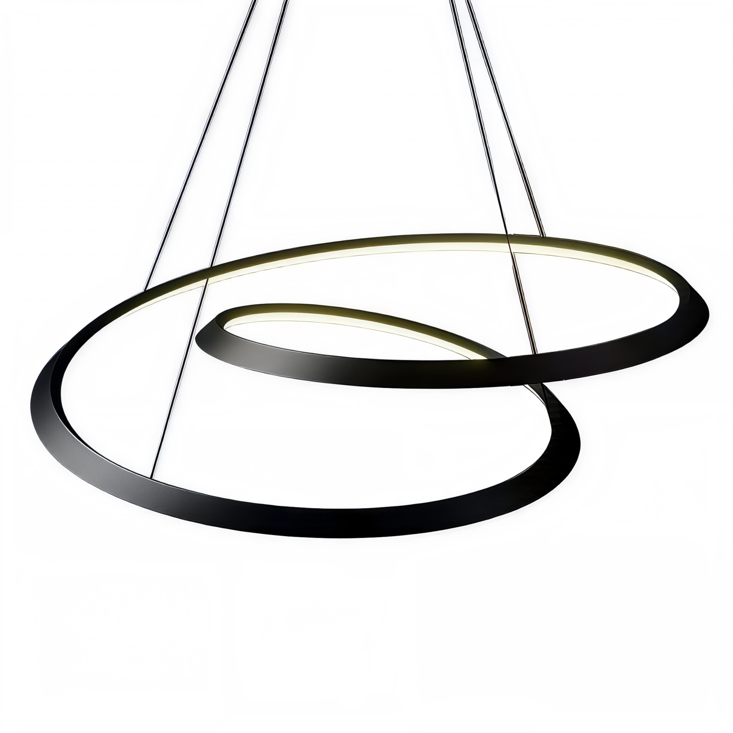 Снимка на Черен LED полилей Vortex с динамична двойна спирала | 30W | 3000K