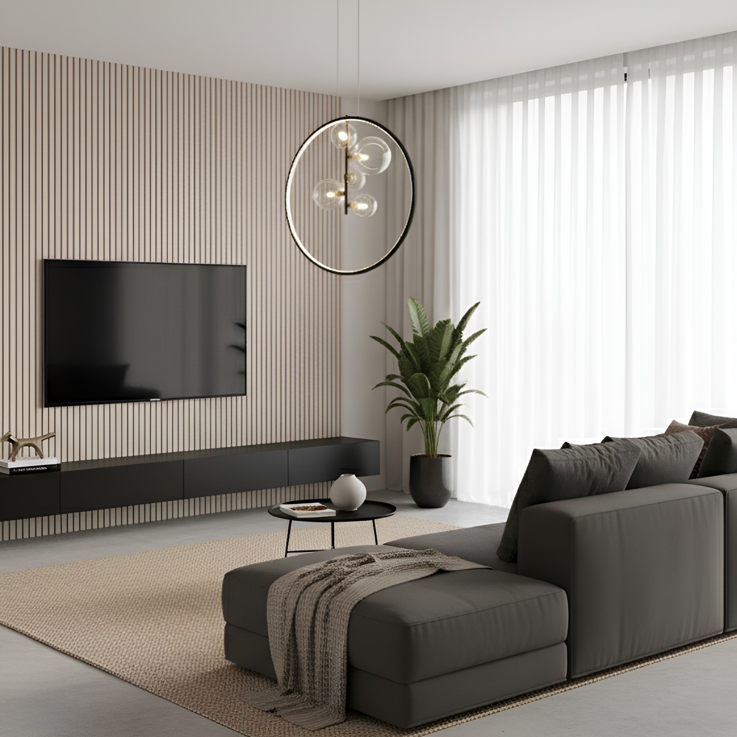 Снимка на Висящ LED полилей Carina Ring 5 | Ринг и 5 стъклени сфери