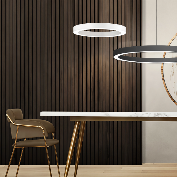 Детайлно изображение на Кръгъл LED пендел за висящ монтаж Cool XL Eco Снимка на Кръгъл LED пендел за висящ монтаж Cool XL Eco - Осветление за кухня