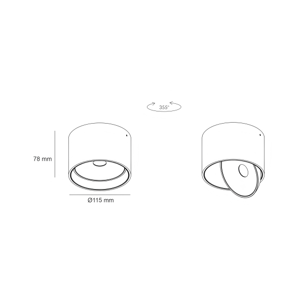 Снимка на Цилиндрична LED луна Joe за открит монтаж | Регулируема | 7W
