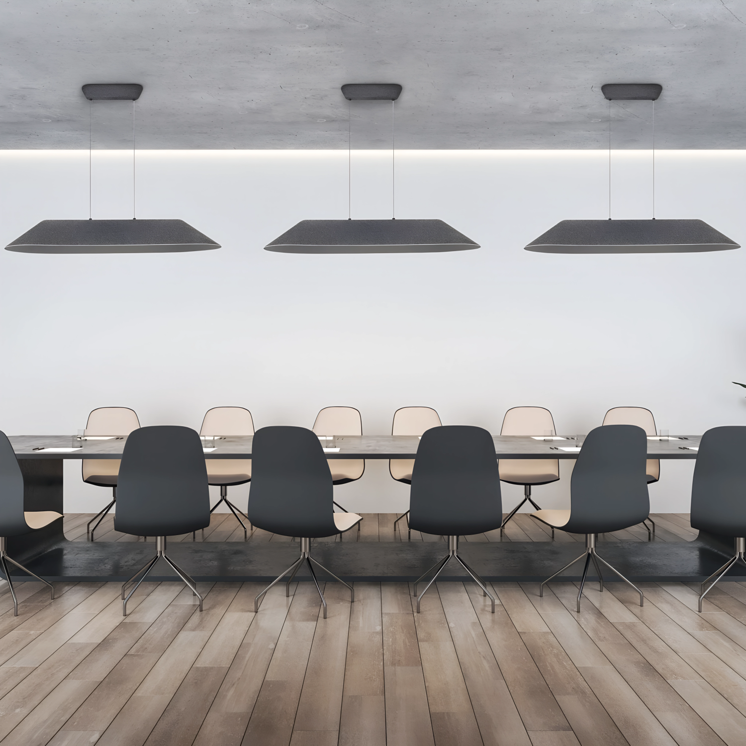 Снимка на Правоъгълна акустична висяща LED лампа Serenity (109 см) - Висящи лампи