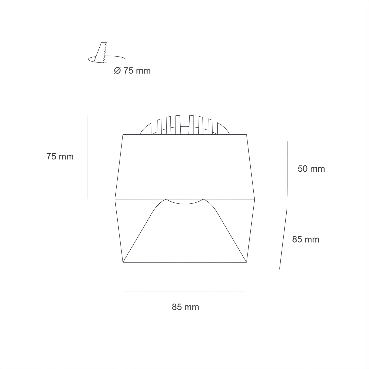 Снимка на Квадратна LED луна за открит монтаж Zen SQ | 10W | 3000K
