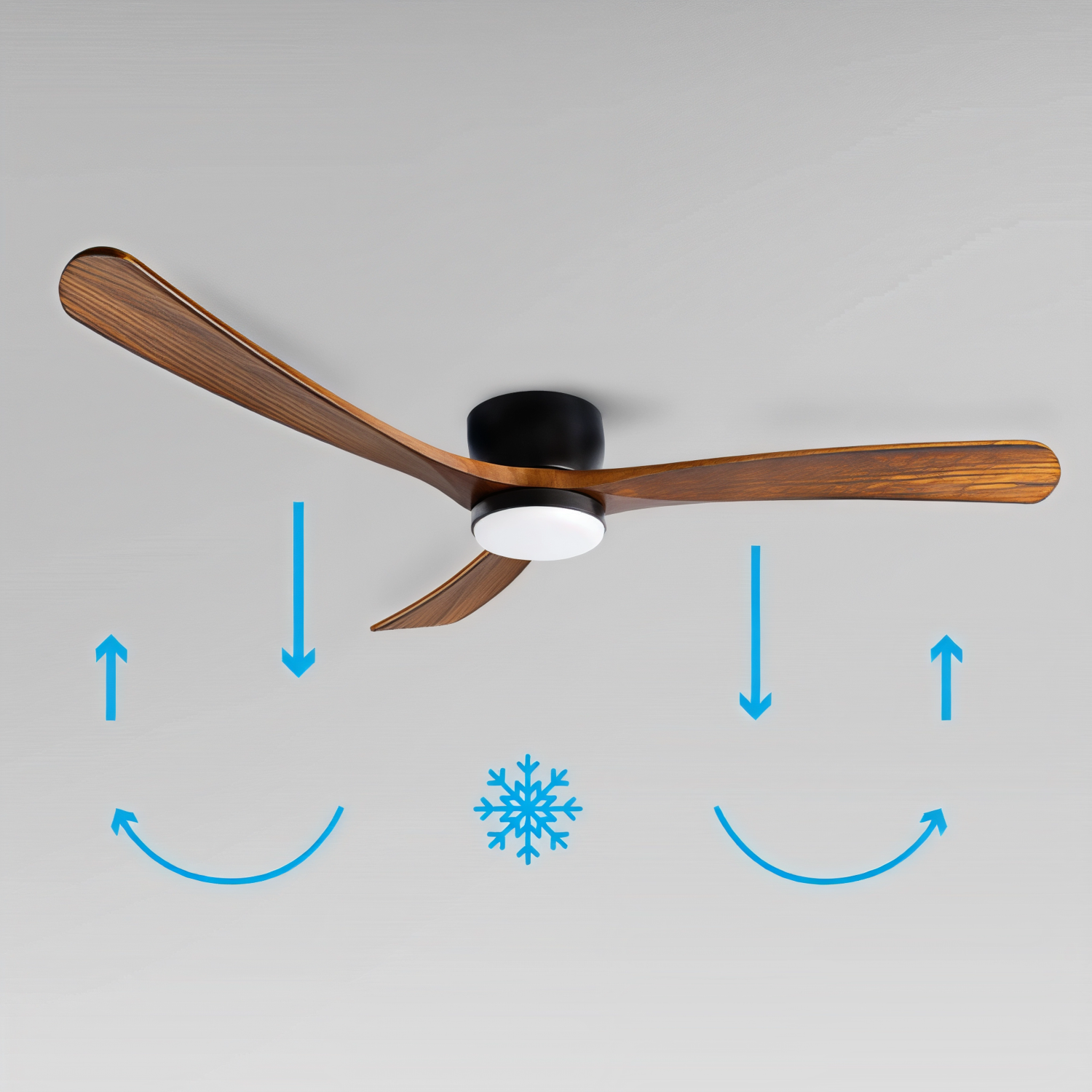 Снимка на Дървен LED вентилатор за таван Wind с дистанционно | 132 см | 18W | CCT