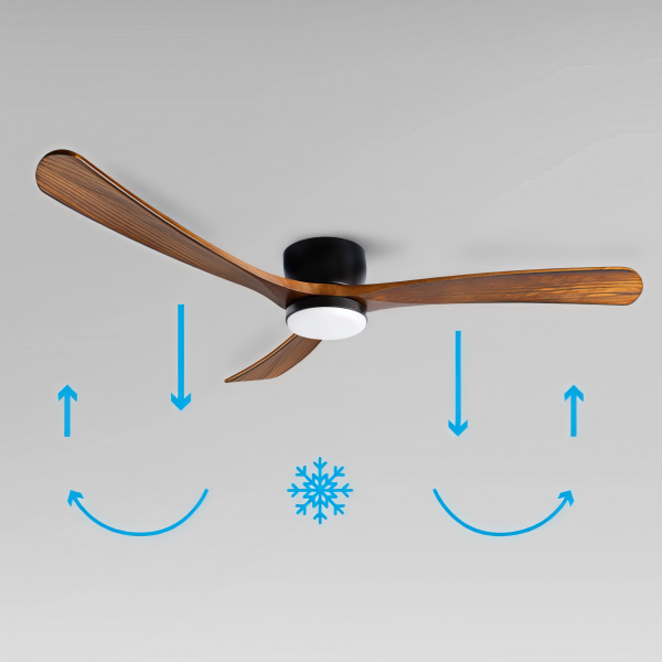 Снимка на Дървен LED вентилатор за таван Wind с дистанционно | 132 см | 18W | CCT