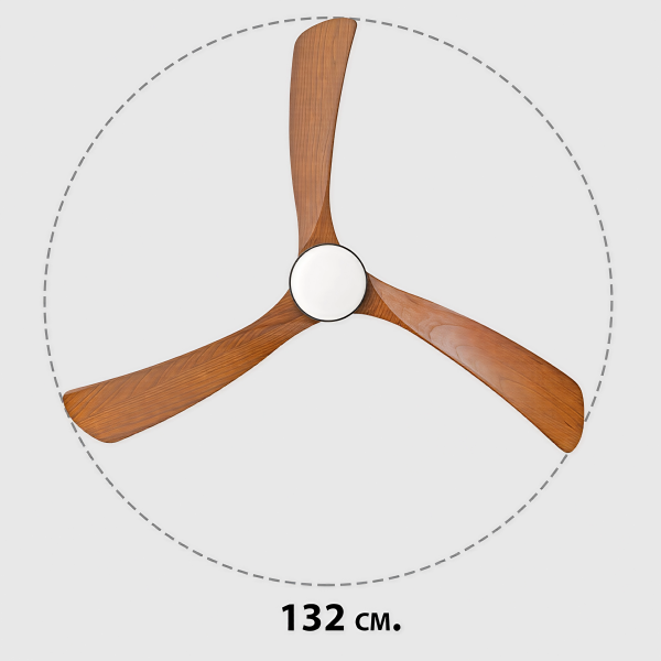 Снимка на Дървен LED вентилатор за таван Wind с дистанционно | 132 см | 18W | CCT