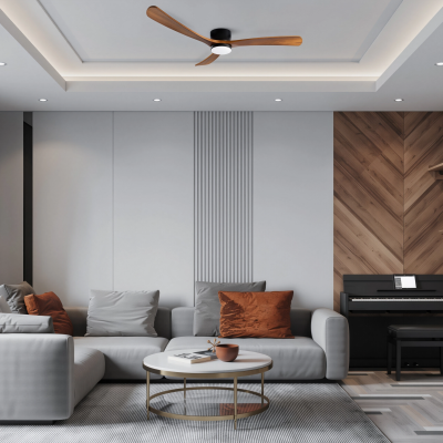 Дървен LED вентилатор за таван Wind с дистанционно | 132 см | 18W | CCT