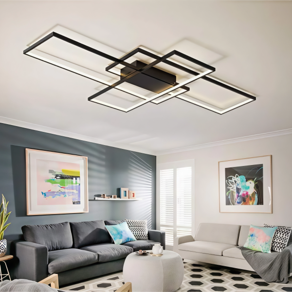 Снимка на Голям LED плафон Triple | Геометричен дизайн | 68W