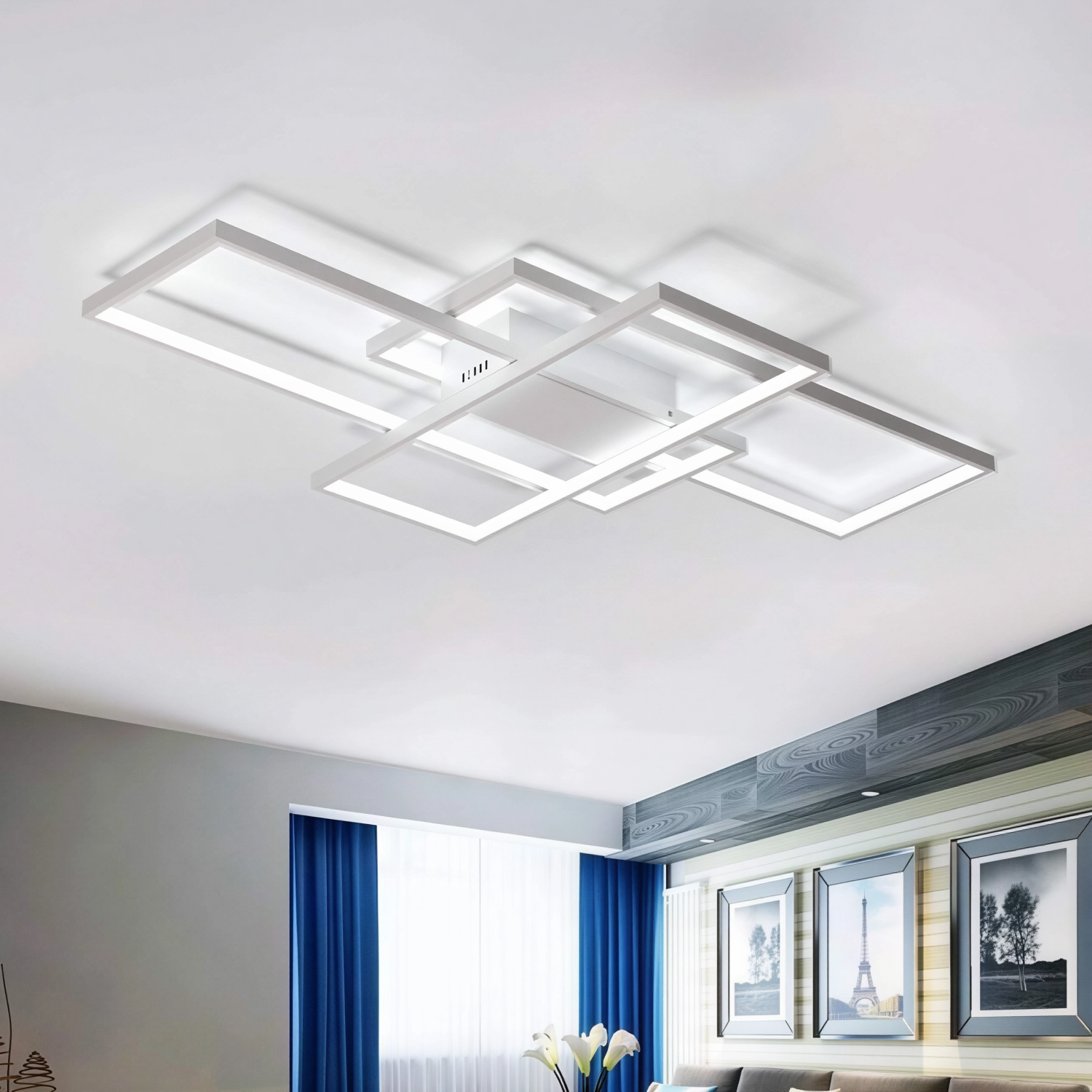 Снимка на Голям LED плафон Triple | Геометричен дизайн | 68W