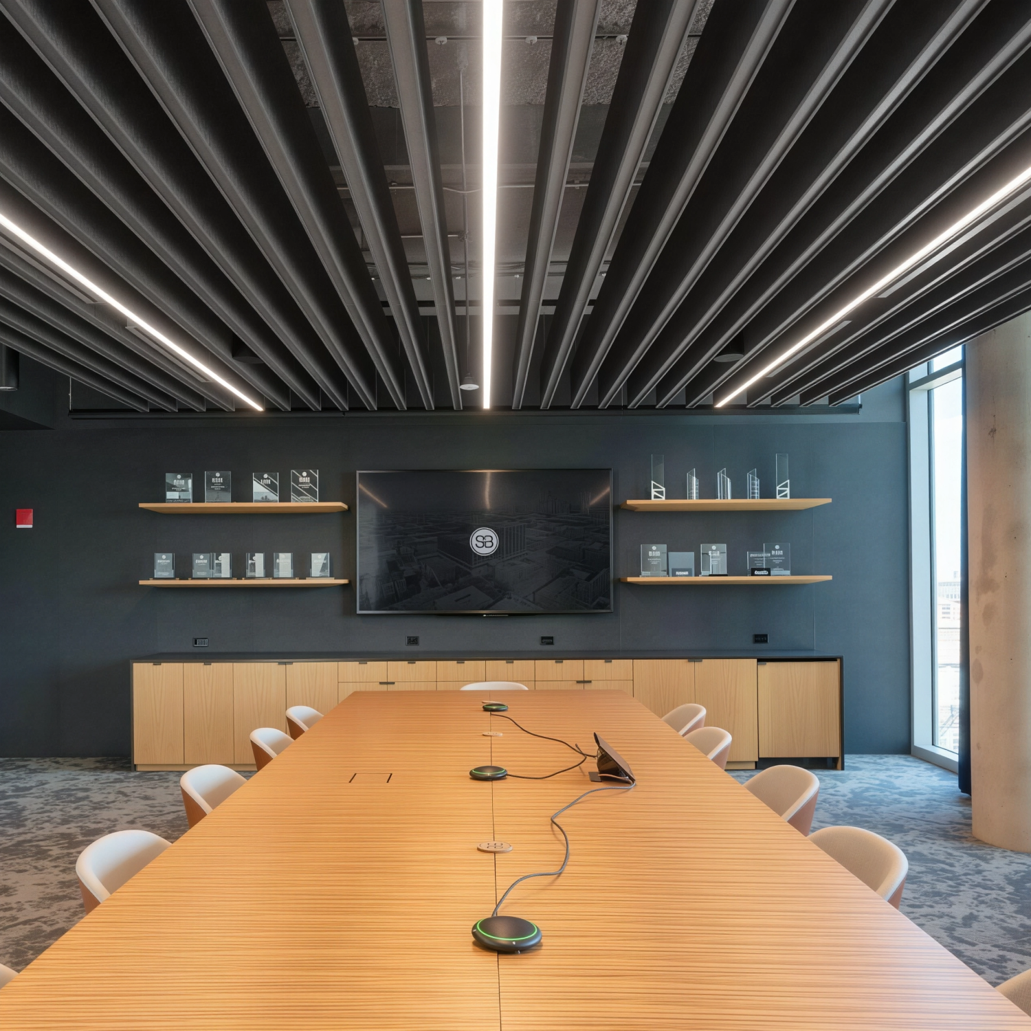 Снимка на Висящо двустранно акустично пано от PET филц | Звукопоглъщащ