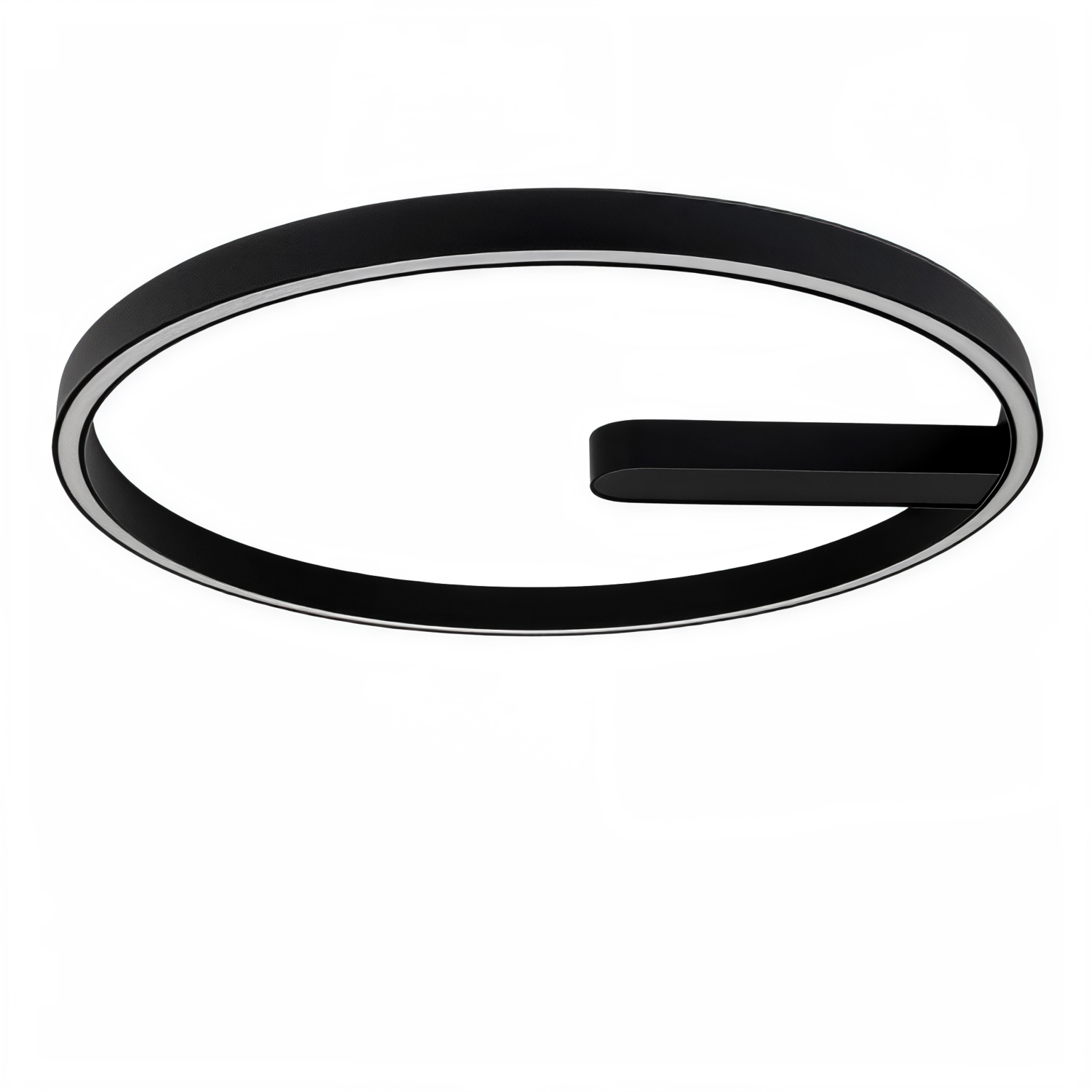 Снимка на Черен кръгъл LED плафон Minimal | G-образен | 60cm | 45W