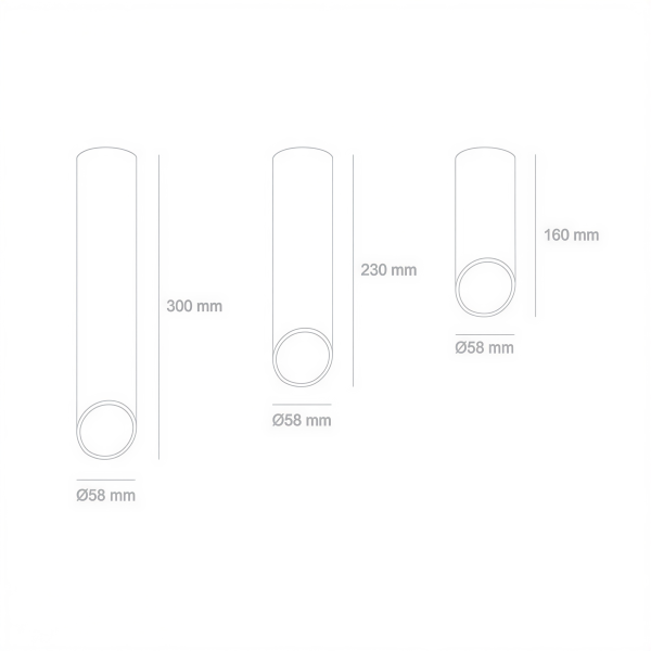 Снимка на Цилиндричен спот DULO GU10 за открит монтаж | 3 размера