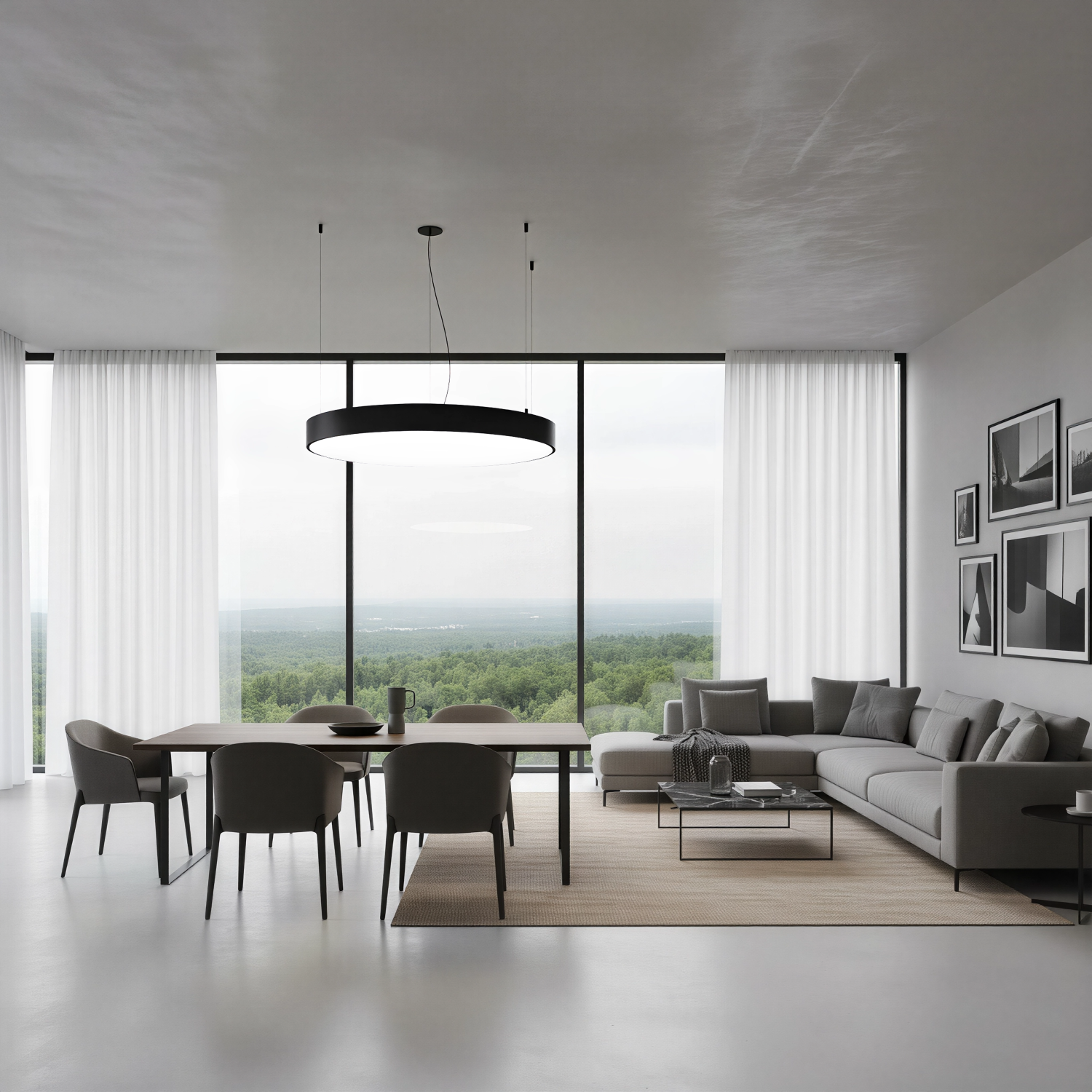 Снимка на Кръгла висяща LED лампа Veny Eco XL (до Ø1200 мм) - Висящи лампи