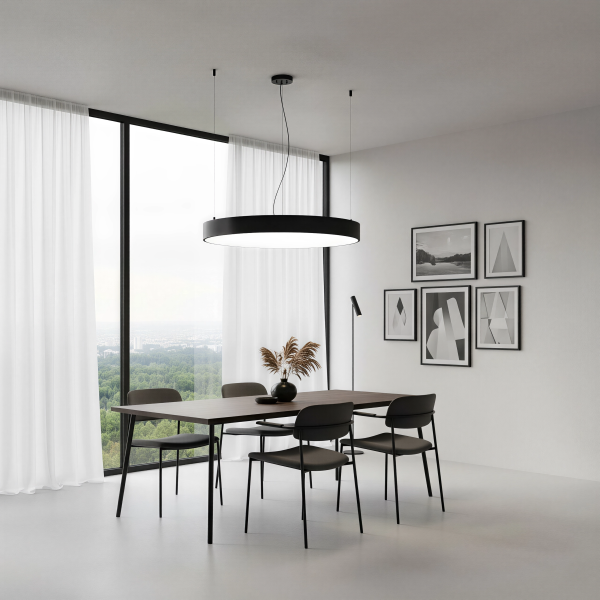 Детайлно изображение на Кръгла висяща LED лампа Veny Eco XL | Ø80-120cm Снимка на Кръгла висяща LED лампа Veny Eco XL | Ø80-120cm