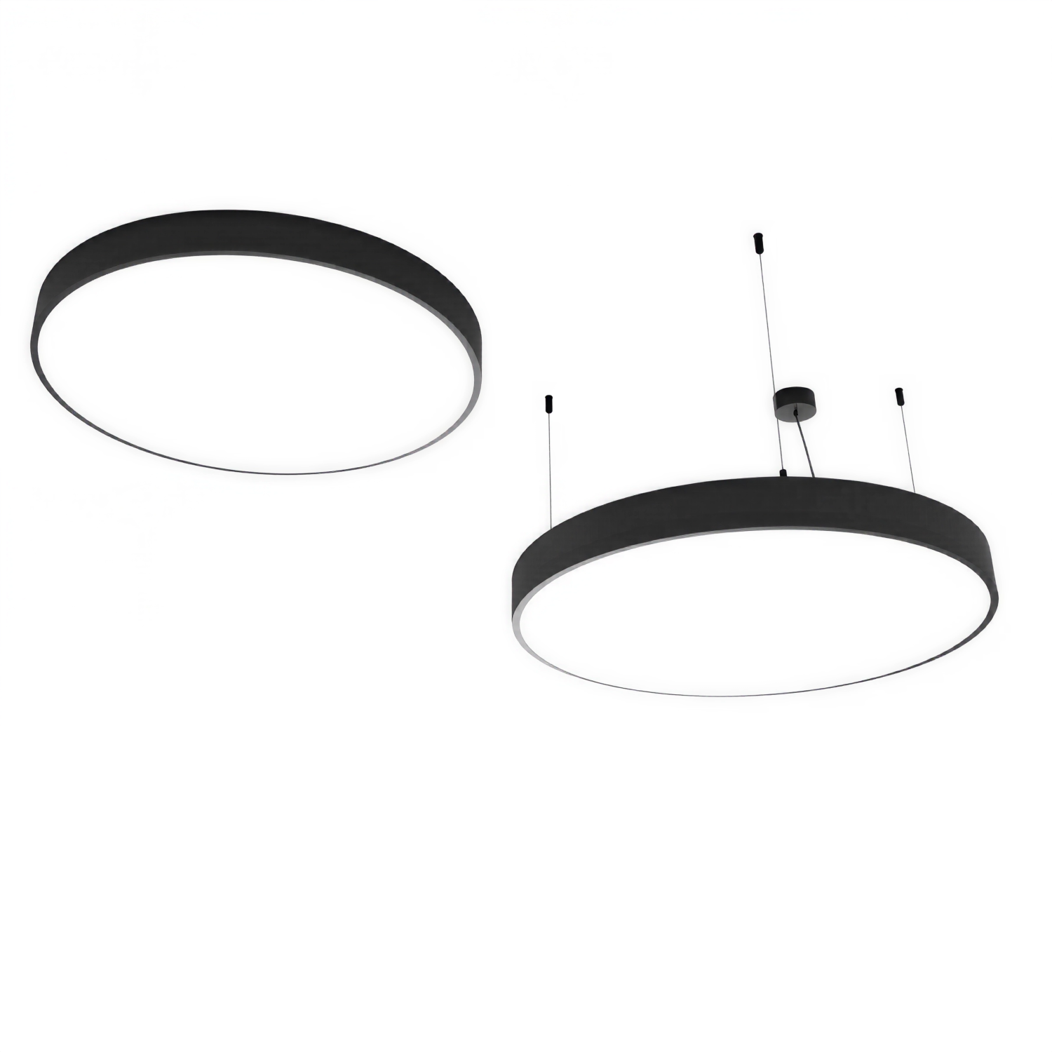 Детайлно изображение на Кръгла висяща LED лампа Veny Eco XL | Ø80-120cm Снимка на Кръгла висяща LED лампа Veny Eco XL | Ø80-120cm