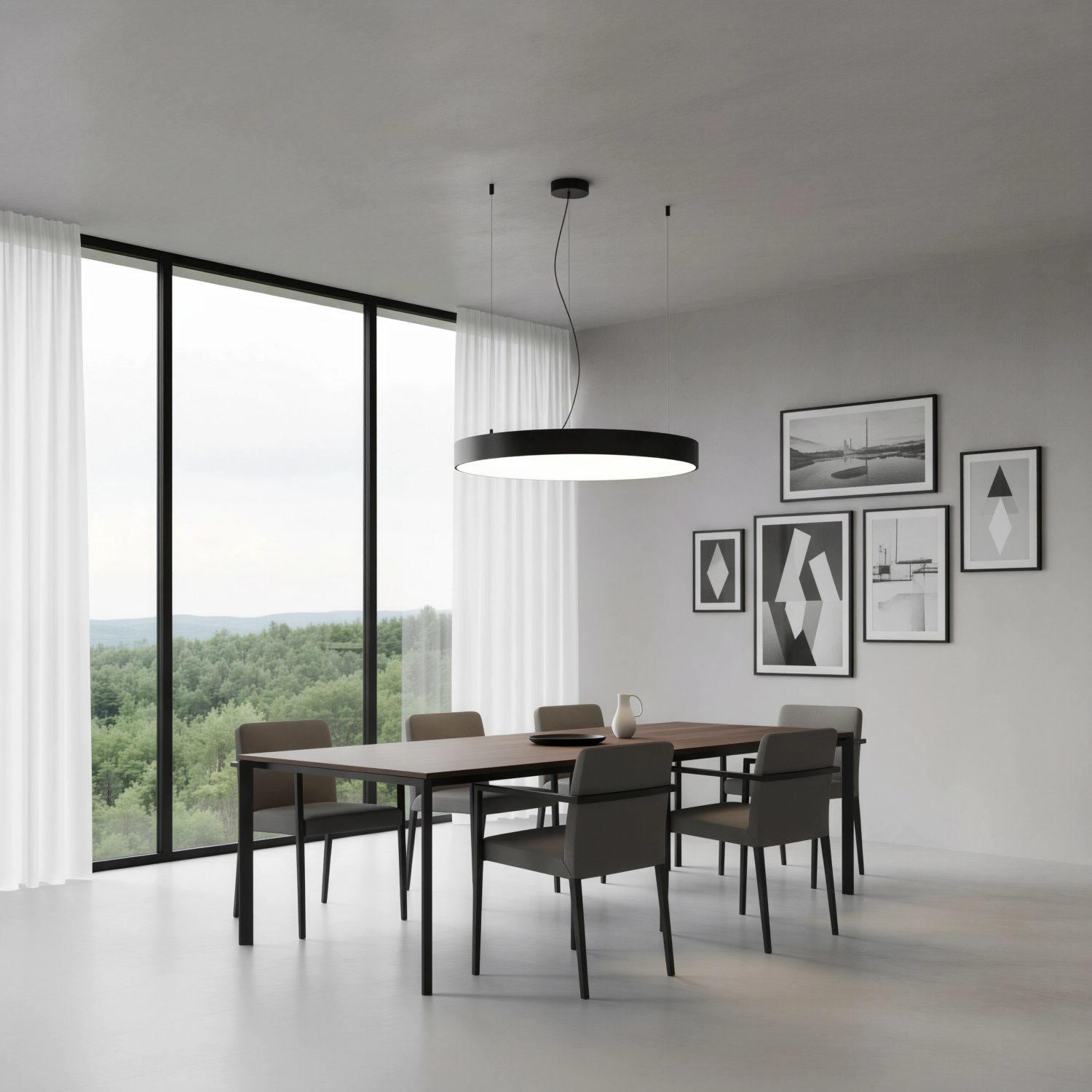 Детайлно изображение на Висяща кръгла LED плафониера Veny XL | Ø80–120cm | 3000-4000K Снимка на Висяща кръгла LED плафониера Veny XL | Ø80–120cm | 3000-4000K