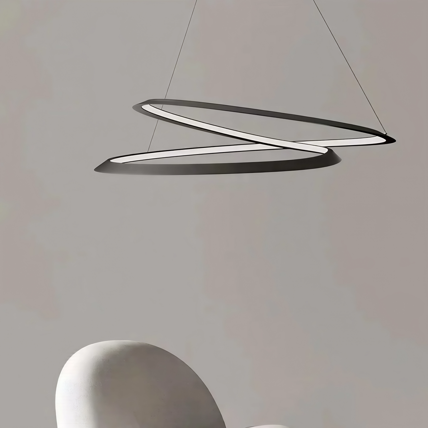 Снимка на Черен LED полилей Vortex с динамична двойна спирала | 30W | 3000K