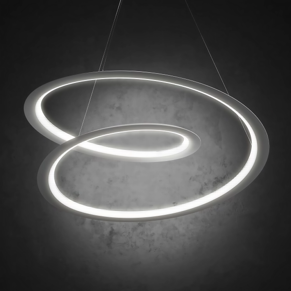 Детайлно изображение на LED полилей Vortex | Черен | Динамична двойна спирала | 30W | 3000K Снимка на LED полилей Vortex | Черен | Динамична двойна спирала | 30W | 3000K