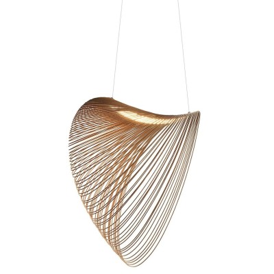 Висящ LED пендел Finn | Бамбукови нишки | Кафяв | 3000K