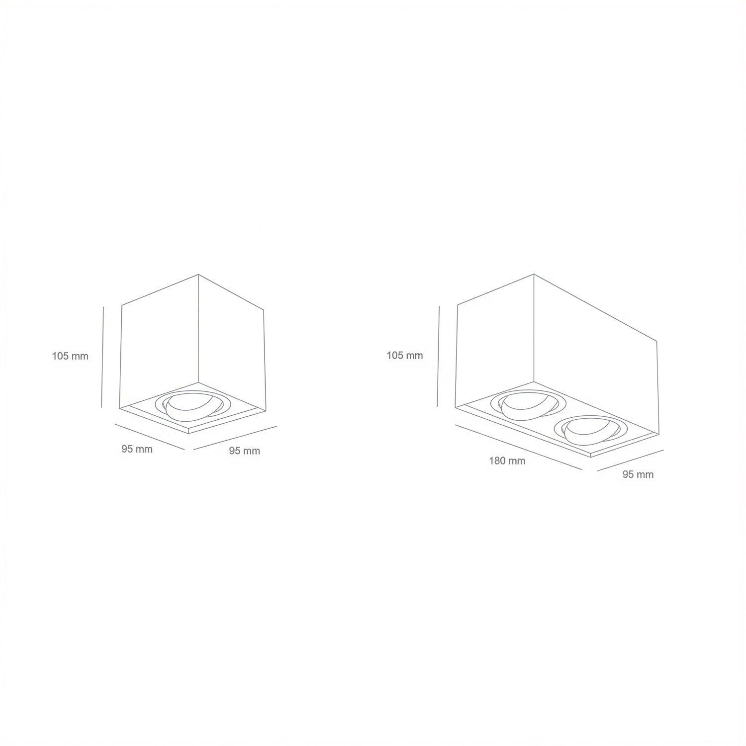 Снимка на Квадратна LED луна за външен монтаж Bolt SQ | GU10 | 10W